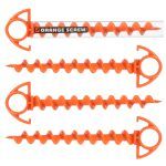 ORANGE SCREW SMALL GROUND ANCHOR, ORANGE - 4 PACK